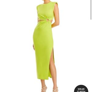 FORE - Small midi dress in lime green. Worn once. Purchased from Bloomingdales